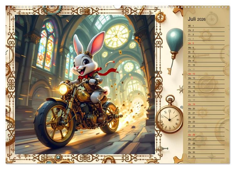 Produktbild: Hopp, Hopp durchs Zahnradland (Wandkalender 2026 DIN A2 quer), CALVENDO Monatskalender