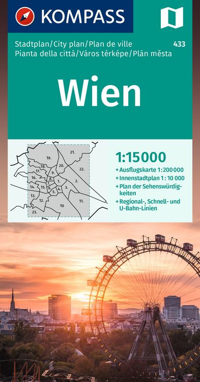 Produktbild: KOMPASS Stadtplan Wien 1:15.000