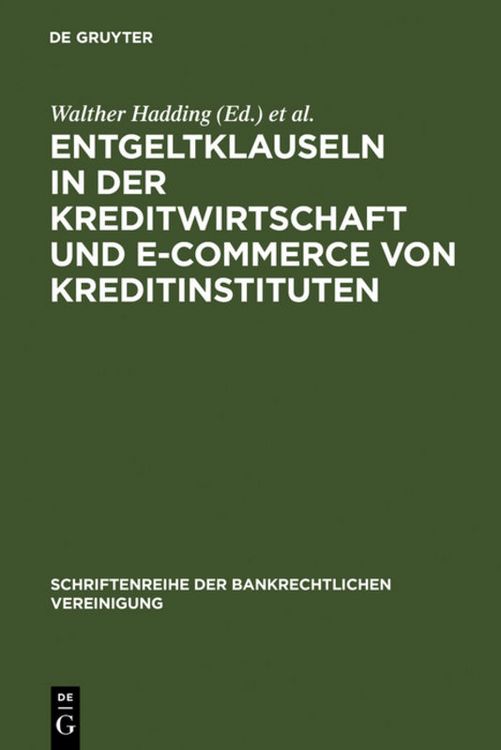 Produktbild: Entgeltklauseln in der Kreditwirtschaft und E-Commerce von Kreditinstituten