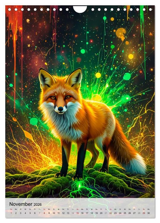 Produktbild: Neon Wildlife (Wandkalender 2026 DIN A4 hoch), CALVENDO Monatskalender