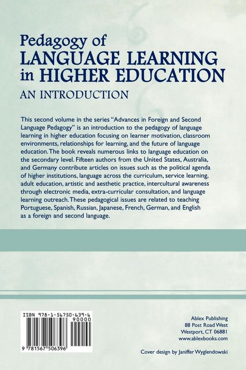 Produktbild: Pedagogy of Language Learning in Higher Education