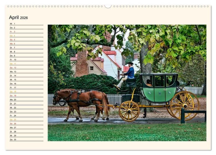 Produktbild: Pferdekutschen - Vorg&auml;nger des Automobils (Wandkalender 2026 DIN A2 quer), CALVENDO Monatskalender