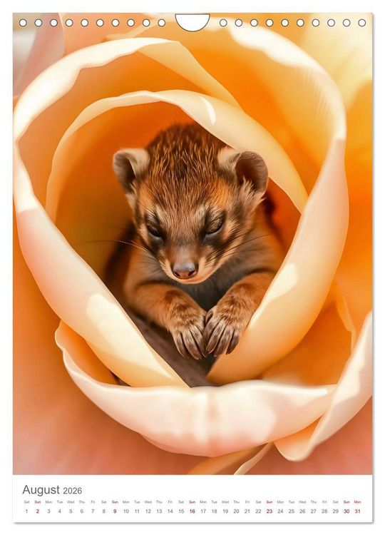 Produktbild: Forest babies asleep in flowers (Wall Calendar 2026 DIN A4 portrait), CALVENDO 12 Month Wall Calendar