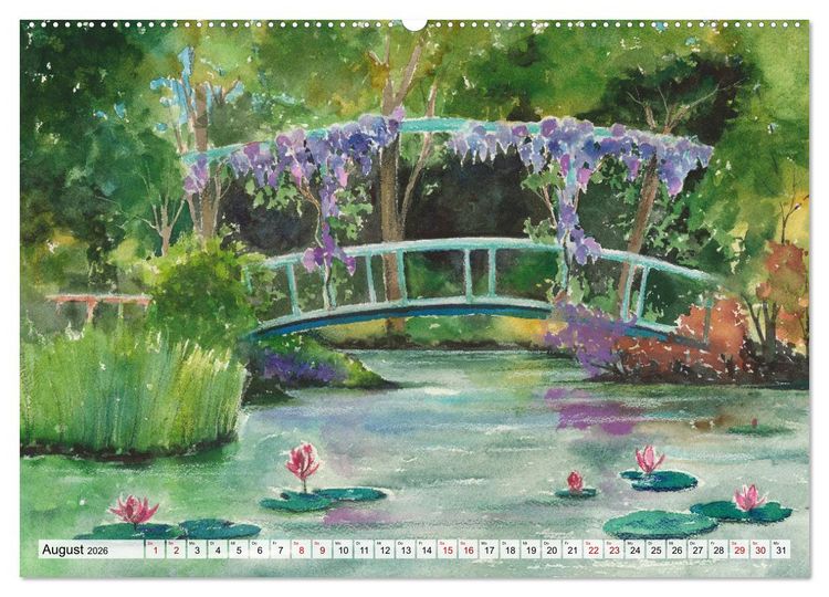 Produktbild: Frankreich Aquarelle (hochwertiger Premium Wandkalender 2026 DIN A2 quer), Kunstdruck in Hochglanz