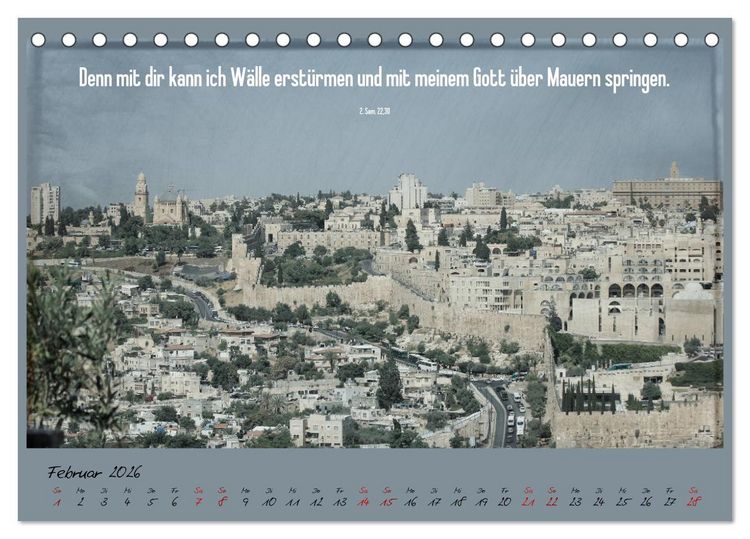 Produktbild: Mit der Bibel in der Hand durch das Heilige Land - Jerusalem (Tischkalender 2026 DIN A5 quer), CALVENDO Monatskalender