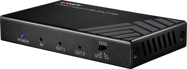 Produktbild: LINDY 2 Port HDMI 18G Splitter 2 Port HDMI-Splitter 3840 x 2160 Pixel Schwarz