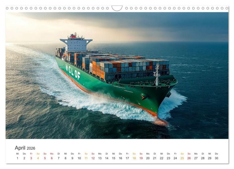 Produktbild: Containerschiffe - Giganten im Fokus (Wandkalender 2026 DIN A3 quer), CALVENDO Monatskalender
