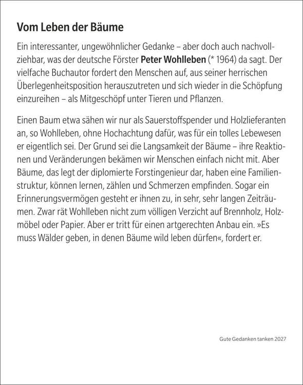 Produktbild: Gute Gedanken tanken Tagesabrei&szlig;kalender 2027 - Denkanst&ouml;&szlig;e f&uuml;r das ganze Jahr