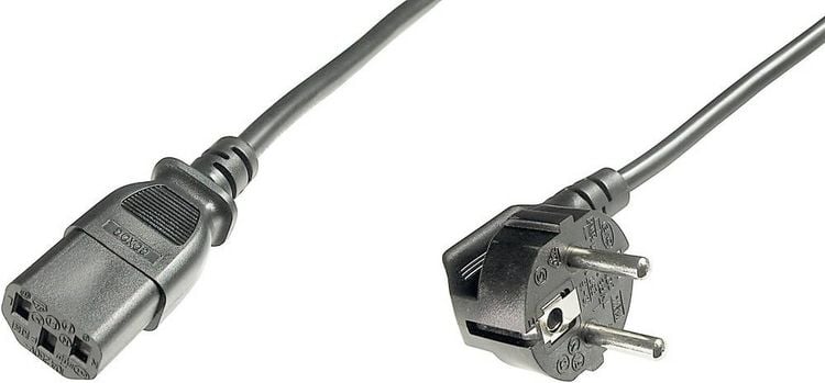 Produktbild: Digitus Strom Anschlusskabel [1x Schutzkontakt-Stecker - 1x Kaltger&auml;te-Buchse C13] 0.75 m Schwarz