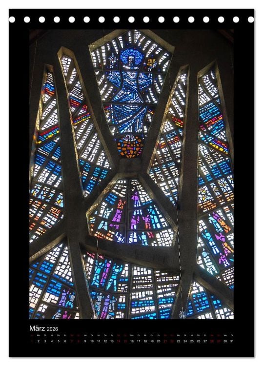 Produktbild: Kirchenfenster - Sakrale Glaskunst (Tischkalender 2026 DIN A5 hoch), CALVENDO Monatskalender