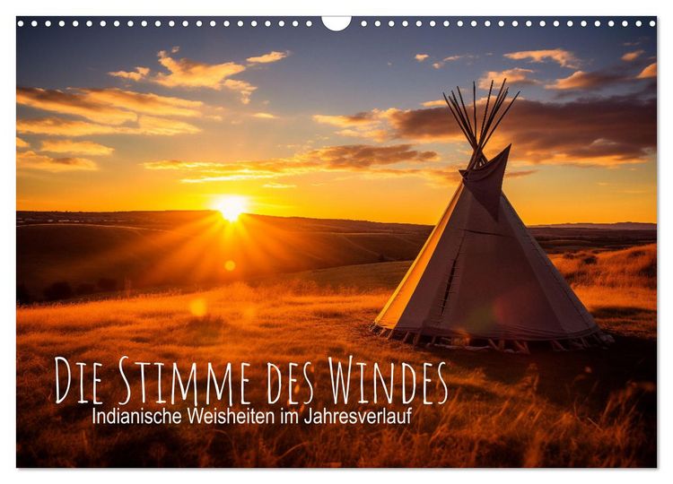 Produktbild: Die Stimme des Windes: Indianische Weisheiten im Jahresverlauf (Wandkalender 2026 DIN A3 quer), CALVENDO Monatskalender