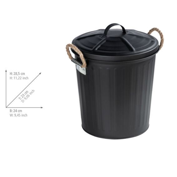 Produktbild: Kosmetikeimer Mod. Gara Schwarz matt, Fassungsverm&ouml;gen: 6 Liter