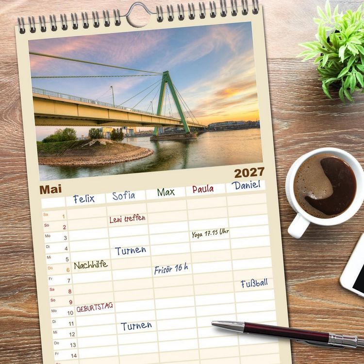 Produktbild: Familienplaner 2027 - Wundersch&ouml;nes K&ouml;ln mit 5 Spalten (Wandkalender, 21 x 45 cm) CALVENDO