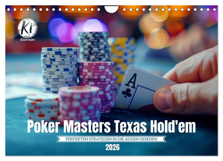 Produktbild: Poker Masters Texas Hold'em (Wandkalender 2026 DIN A4 quer), CALVENDO Monatskalender
