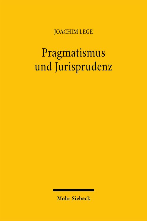 Produktbild: Pragmatismus und Jurisprudenz