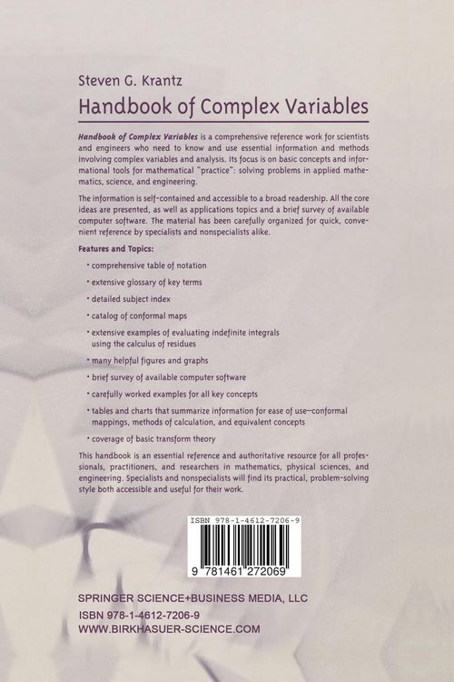 Produktbild: Handbook of Complex Variables
