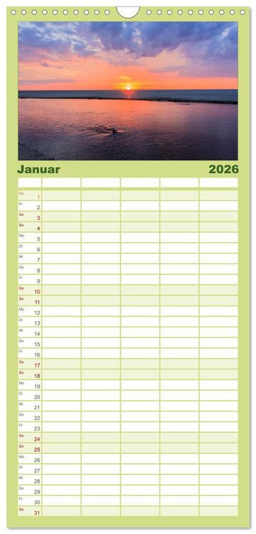 Produktbild: Familienplaner 2026 - D&auml;nemark Impressionen mit 5 Spalten (Wandkalender, 21 x 45 cm) CALVENDO