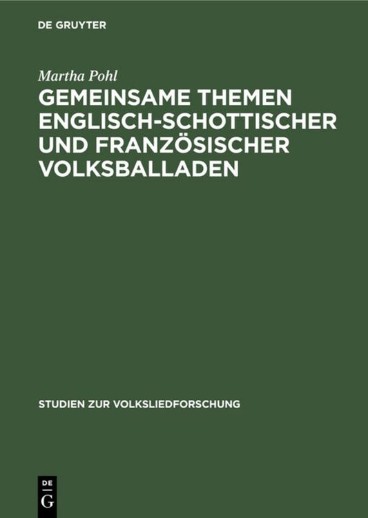 Produktbild: Gemeinsame Themen englisch-schottischer und franz&ouml;sischer Volksballaden