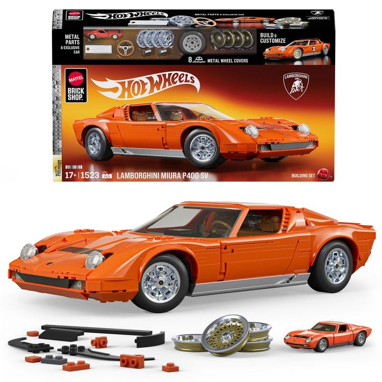 Produktbild: Mattel Brick Shop Hot Wheels &rsquo;71 Lamborghini Miura P400 SV Bauspielzeugset (15