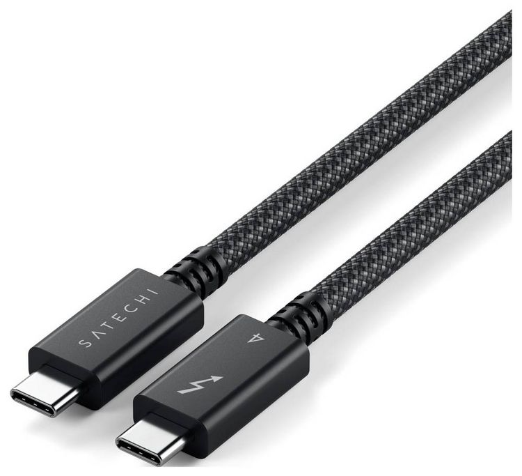 Produktbild: Satechi Thunderbolt&trade;-Kabel Thunderbolt&trade; 4 USB-C&reg; 1.00m Schwarz, Silber ST-YTB100K