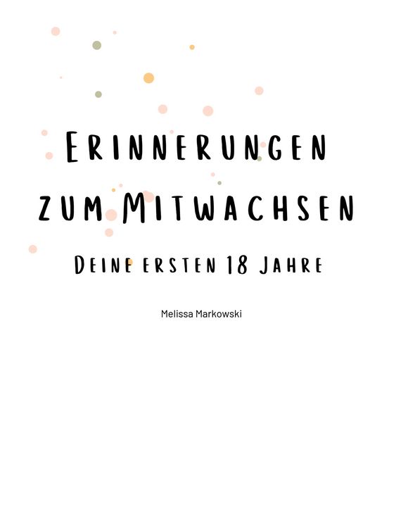 Produktbild: Erinnerungen zum Mitwachsen