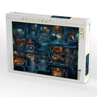Produktbild: CALVENDO Puzzle Verwinkelter Raum in einem Computerspiel - Gamer | 1000 Teile Lege-Gr&ouml;&szlig;e 64x48cm Foto-Puzzle f&uuml;r gl&uuml;ckliche Stunden