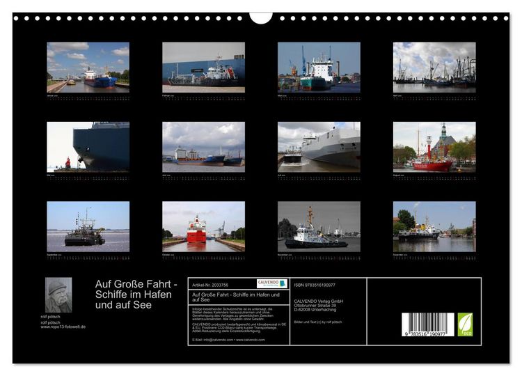 Produktbild: Auf Gro&szlig;e Fahrt - Schiffe im Hafen und auf See (Wandkalender 2026 DIN A3 quer), CALVENDO Monatskalender