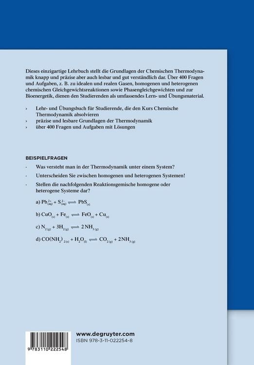 Produktbild: Chemische Thermodynamik
