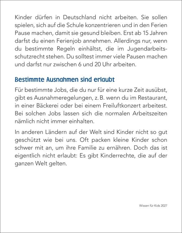 Produktbild: Wissen f&uuml;r Kids Tagesabrei&szlig;kalender 2027