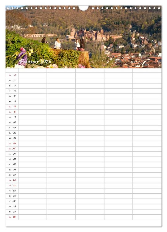 Produktbild: Heidelberger Familienkalender (Wandkalender 2026 DIN A3 hoch), CALVENDO Monatskalender