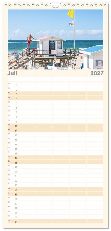 Produktbild: Familienplaner 2027 - Nordsee Insel Sylt mit 5 Spalten (Wandkalender, 21 x 45 cm) CALVENDO