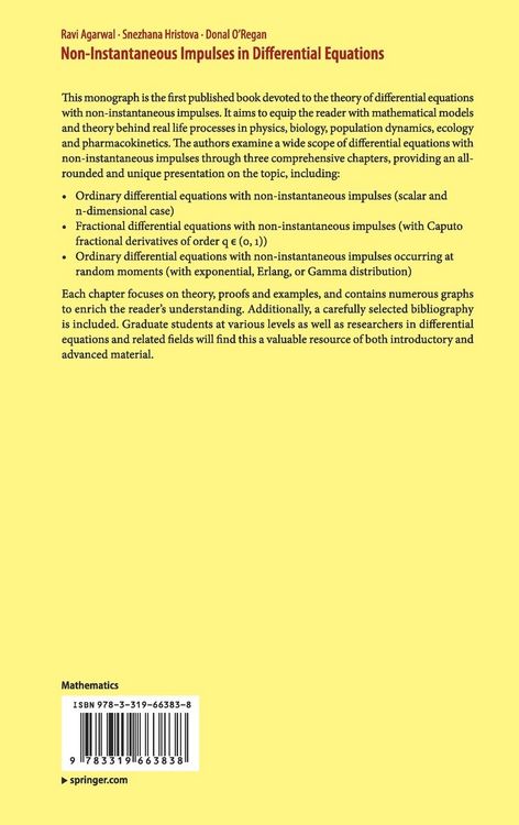 Produktbild: Non-Instantaneous Impulses in Differential Equations