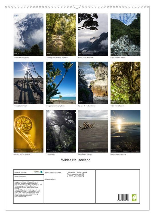 Produktbild: Wildes Neuseeland (Wandkalender 2026 DIN A2 hoch), CALVENDO Monatskalender