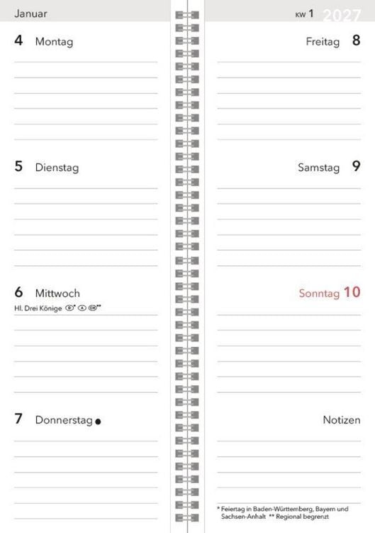 Produktbild: Tischkalender Hochformat Gro&szlig;druck 2027