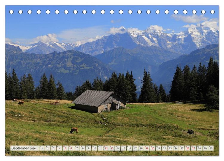 Produktbild: Bergblicke der Schweiz (Tischkalender 2026 DIN A5 quer), CALVENDO Monatskalender
