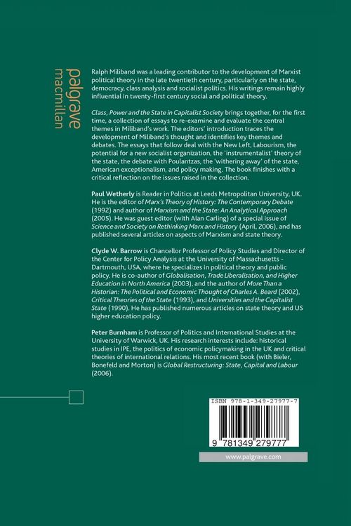 Produktbild: Class, Power and the State in Capitalist Society
