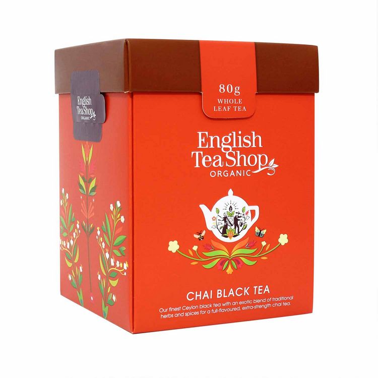 Produktbild: BIO Schwarzer Tee Mischung "Chai Black Tea", loser Tee, 80g Tee Geschenk Box
