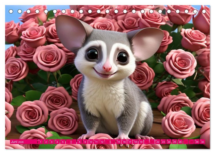 Produktbild: Niedliche Flugh&ouml;rnchen - Sugar Glider Jahresreise (Tischkalender 2026 DIN A5 quer), CALVENDO Monatskalender