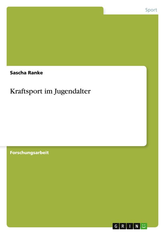 Produktbild: Kraftsport im Jugendalter