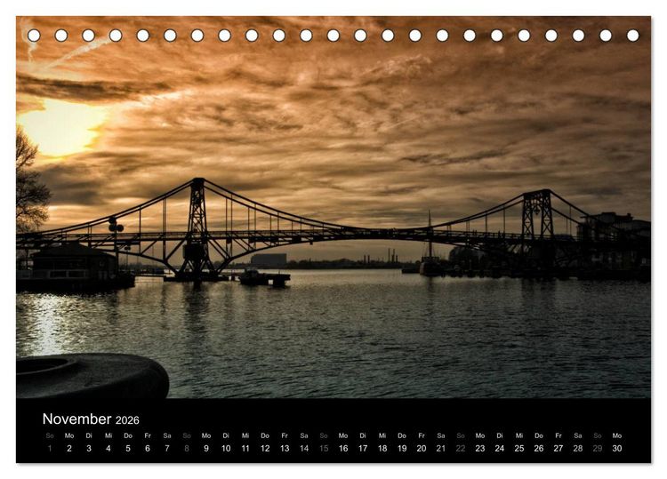 Produktbild: Kaiser-Wilhelm-Br&uuml;cke Wilhelmshaven (Tischkalender 2026 DIN A5 quer), CALVENDO Monatskalender