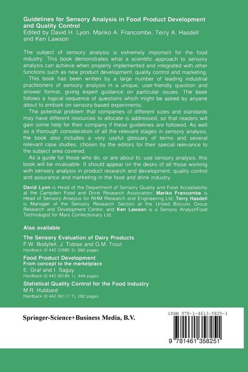 Produktbild: Guidelines for Sensory Analysis in Food Product Development and Quality Control