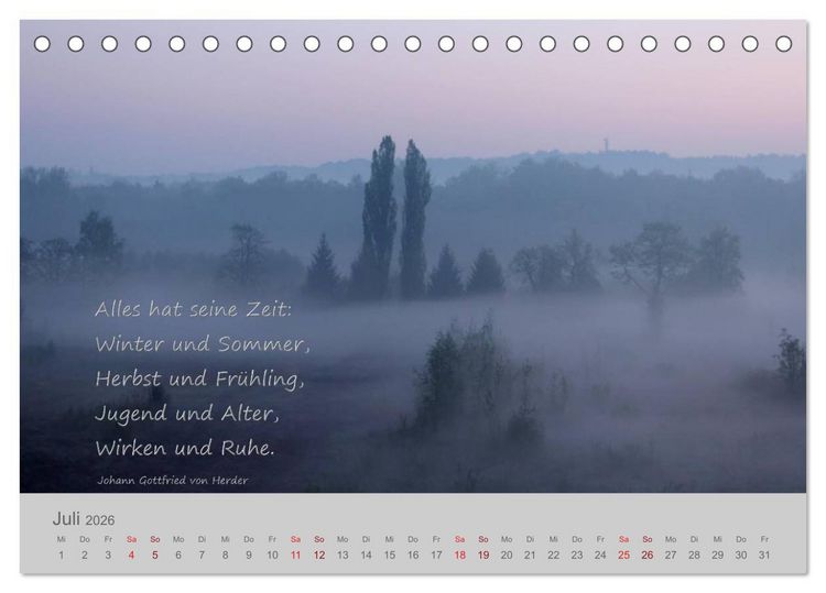 Produktbild: Jahres-Zeiten (Tischkalender 2026 DIN A5 quer), CALVENDO Monatskalender