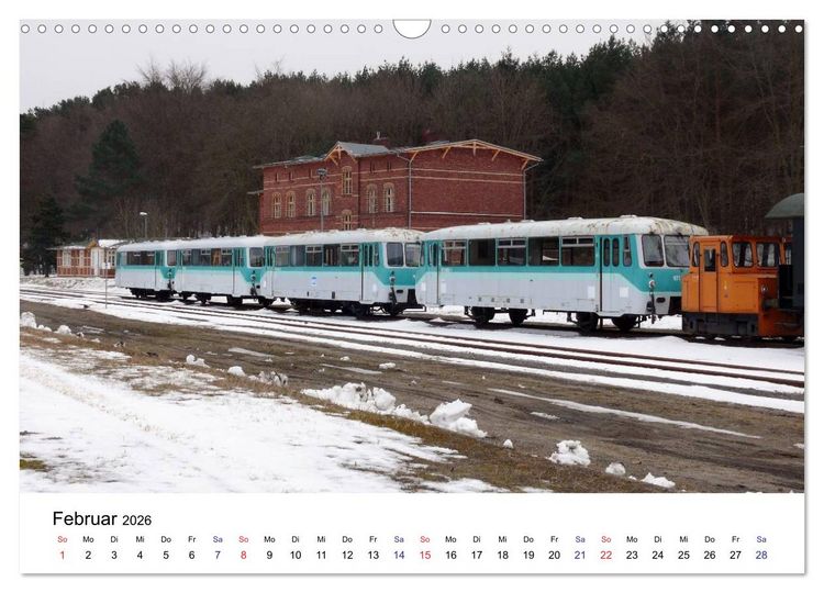 Produktbild: Eisenbahnen auf Usedom (Wandkalender 2026 DIN A3 quer), CALVENDO Monatskalender