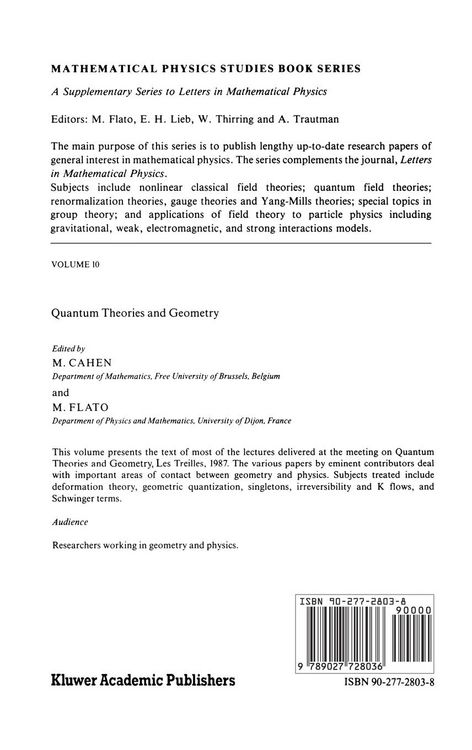 Produktbild: Quantum Theories and Geometry