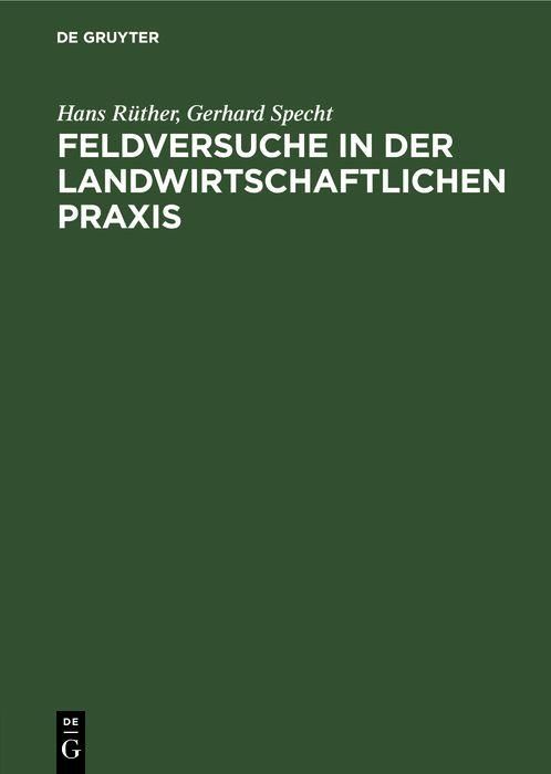 Produktbild: Feldversuche in der Landwirtschaftlichen Praxis