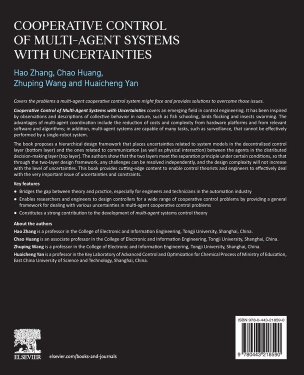 Produktbild: Cooperative Control of Multi-Agent Systems with Uncertainties