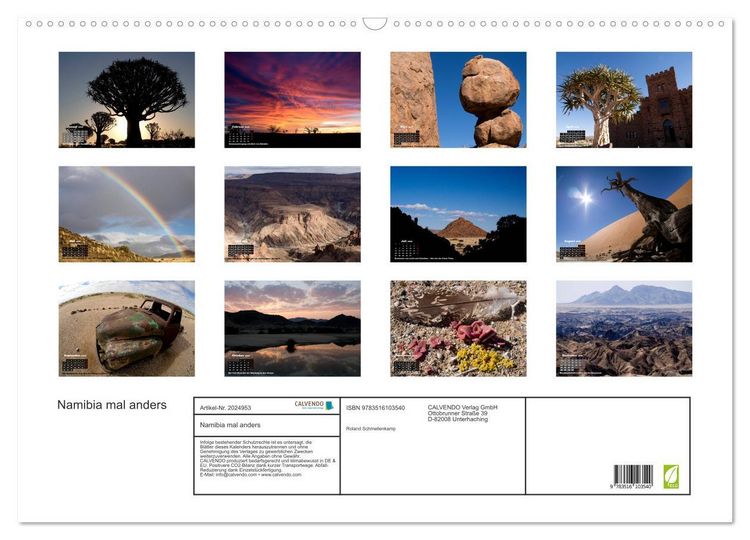 Produktbild: Namibia mal anders (Wandkalender 2026 DIN A2 quer), CALVENDO Monatskalender