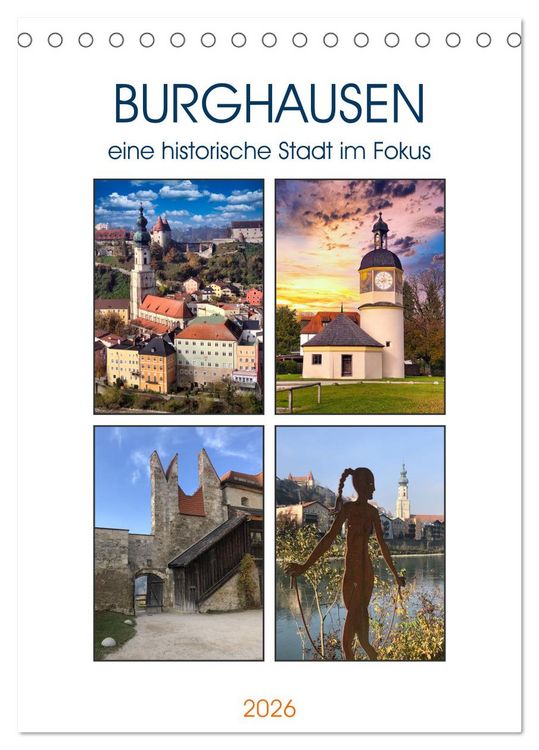 Produktbild: Burghausen, eine historische Stadt im Fokus (Tischkalender 2026 DIN A5 hoch), CALVENDO Monatskalender