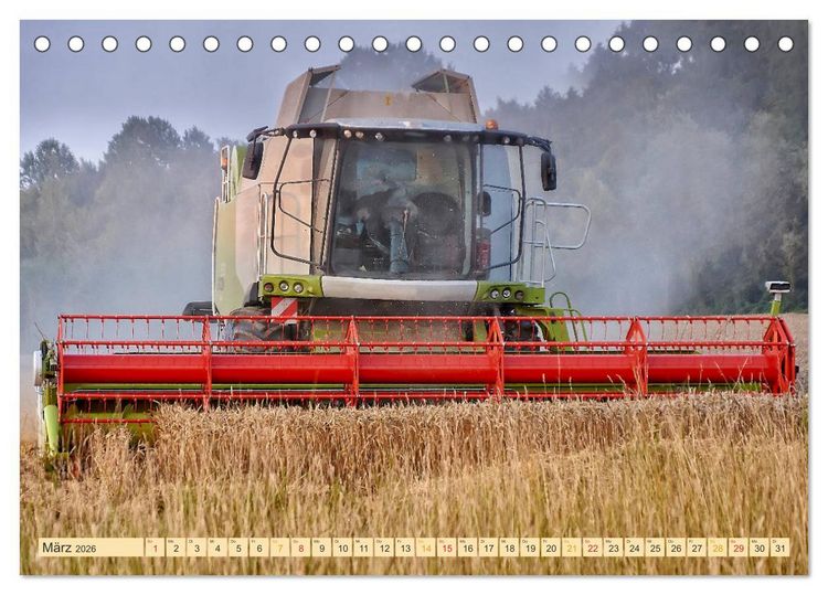 Produktbild: Giganten in der Landwirtschaft - M&auml;hdrescher (Tischkalender 2026 DIN A5 quer), CALVENDO Monatskalender