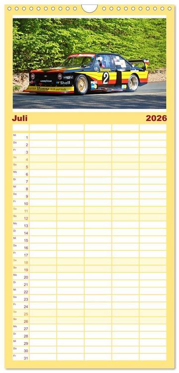 Produktbild: Familienplaner 2026 - Rally Ikonen mit 5 Spalten (Wandkalender, 21 x 45 cm) CALVENDO